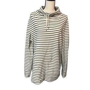 L.L. Bean Funnelneck Stripe Pullover